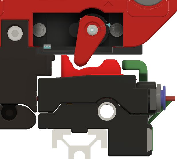 Servo in the move position - trap locked for selector movement