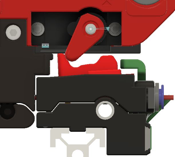 Servo in the up position - trap released for normal printing