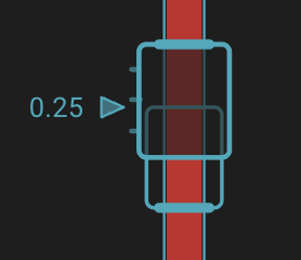 Proportional sensor showing its normalised position