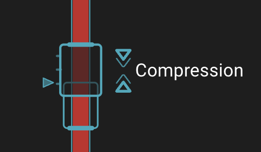Switch-type buffer showing an extreme compression indicator