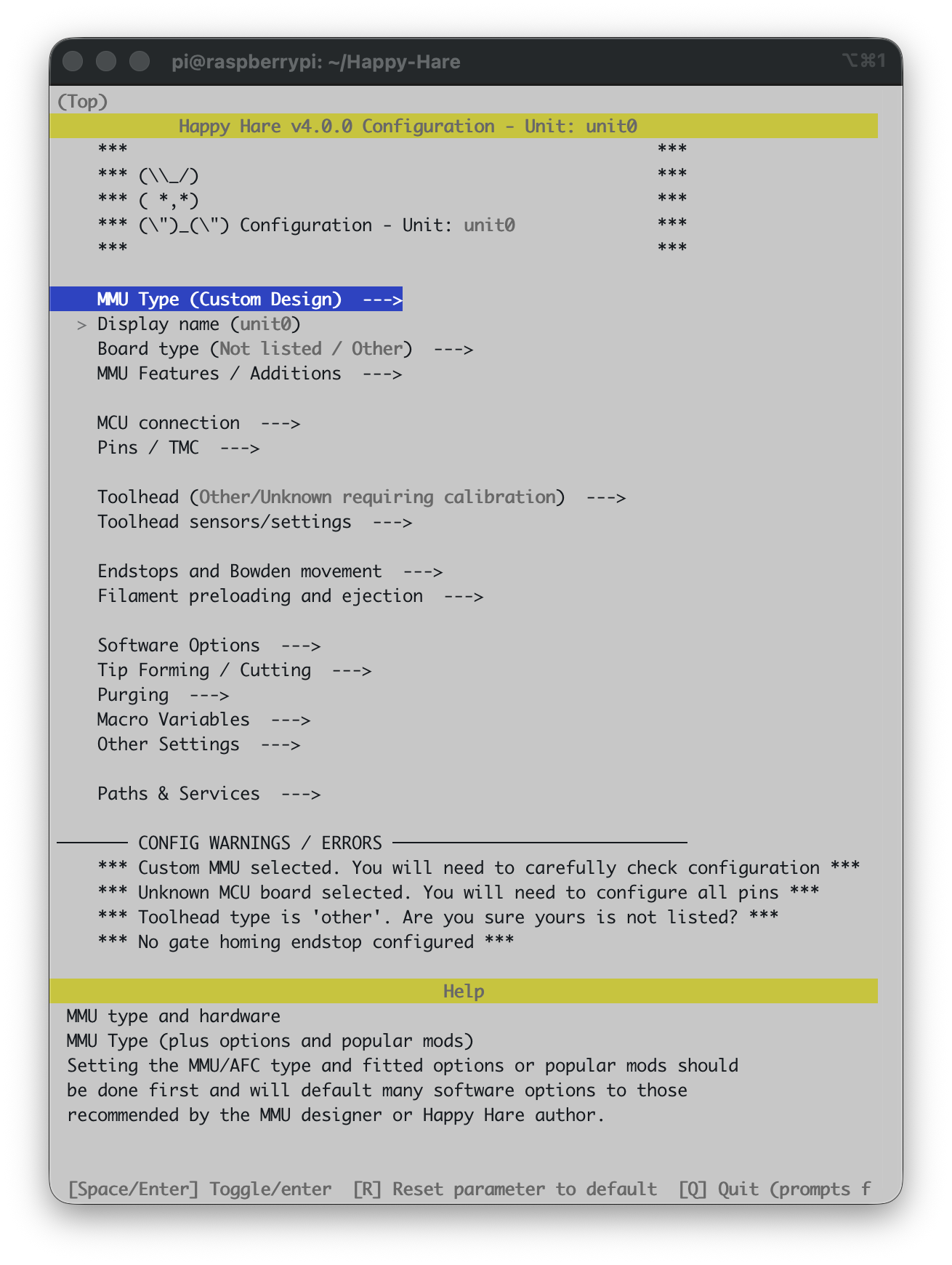 First run: nothing configured yet