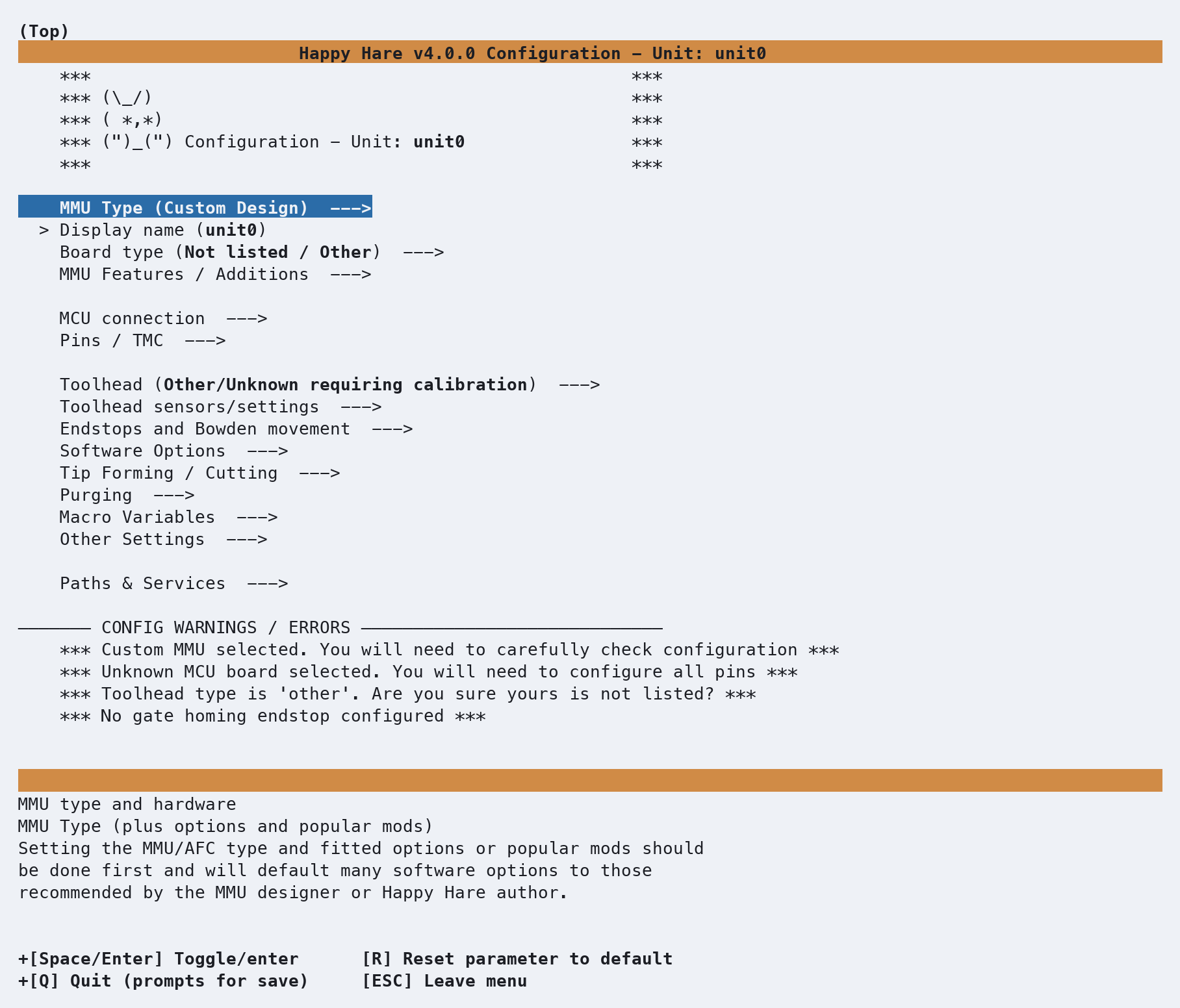 First run: nothing configured yet