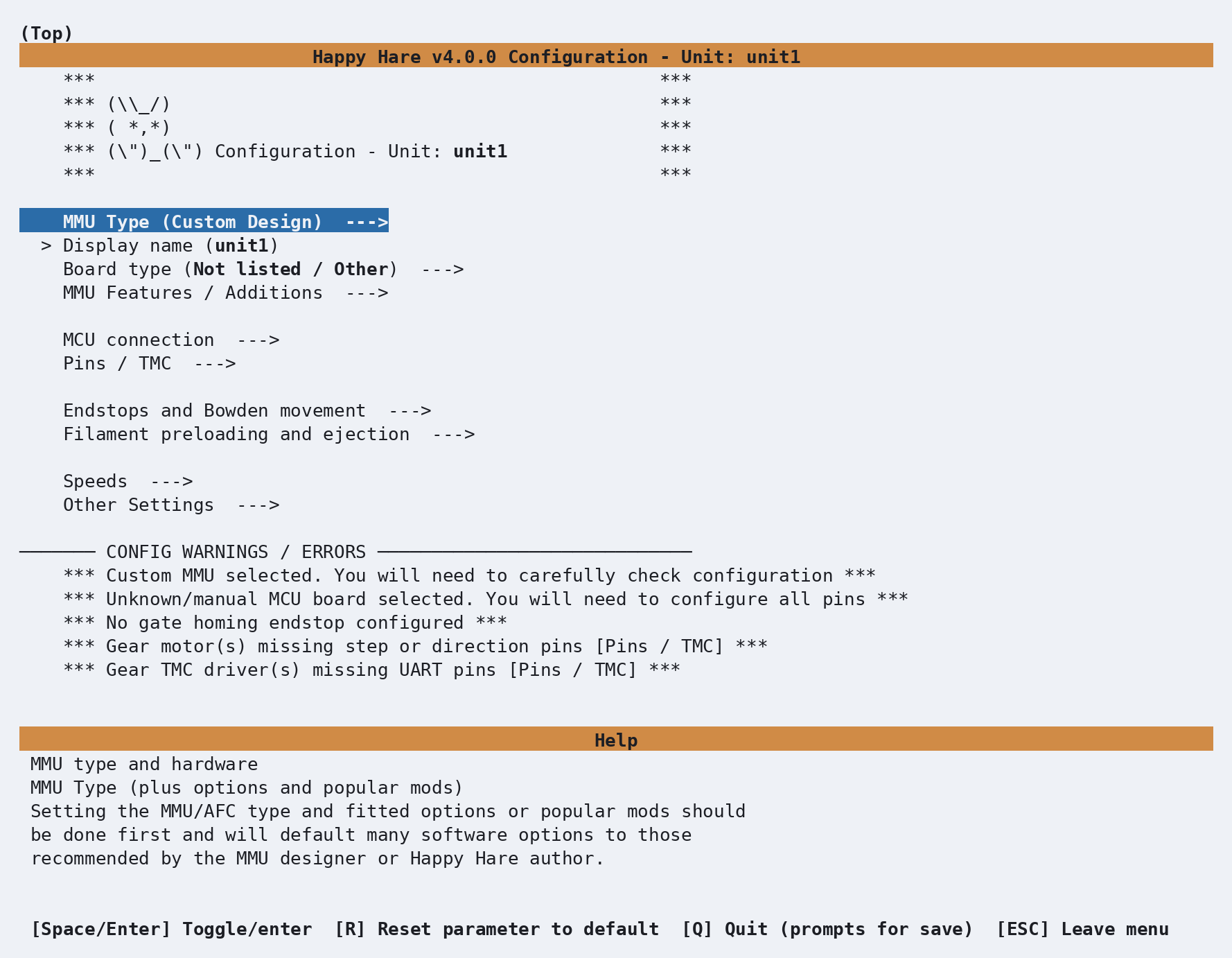 Normal-color menuconfig screen for the new unit1 configuration