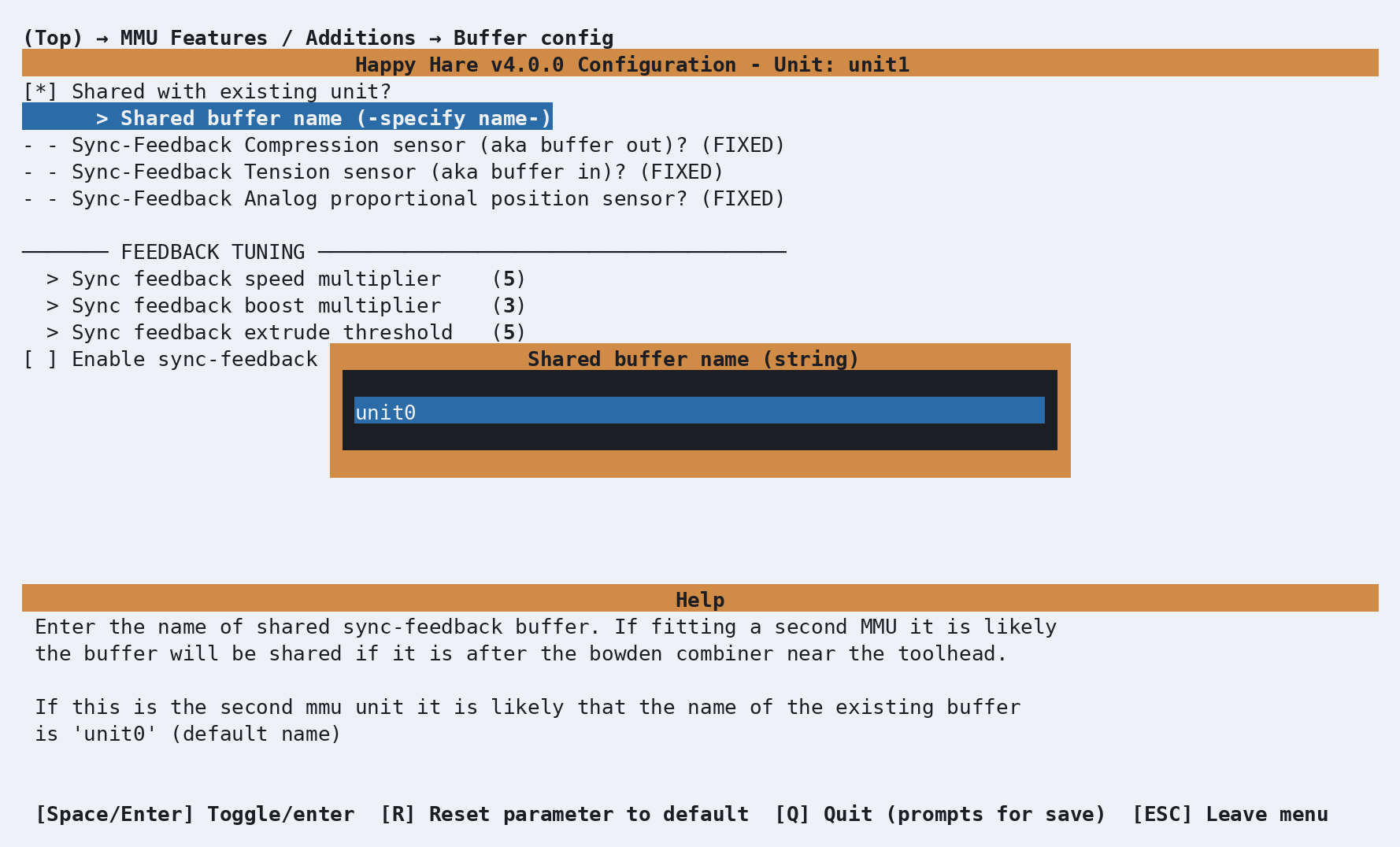 Shared buffer name editor for unit1 containing unit0