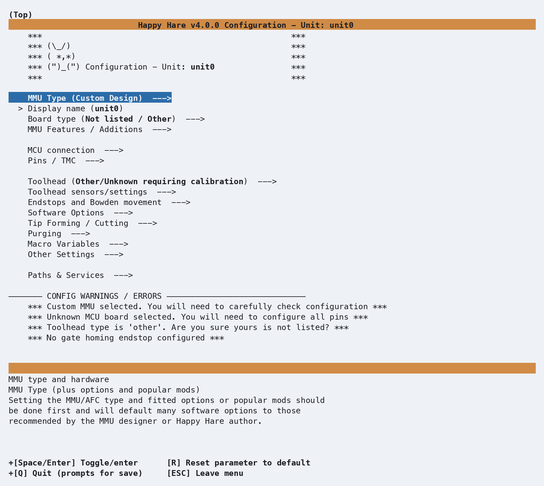 First run: nothing configured yet