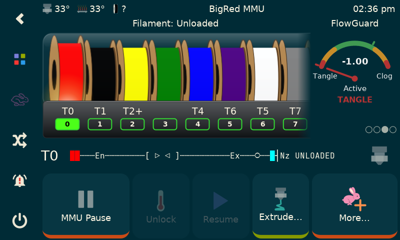 KlipperScreen MMU main panel