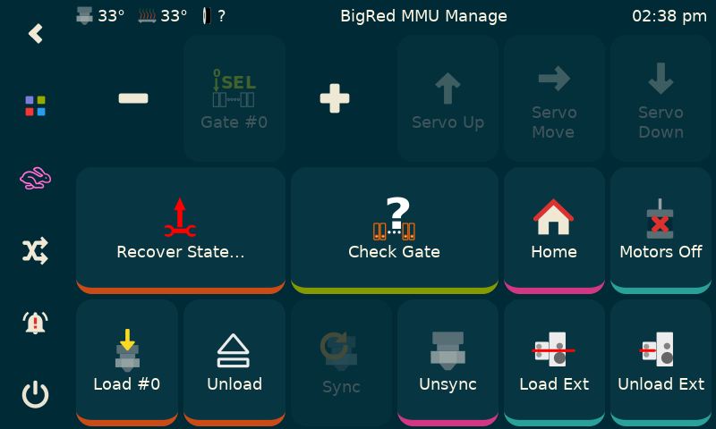 KlipperScreen MMU Manage panel