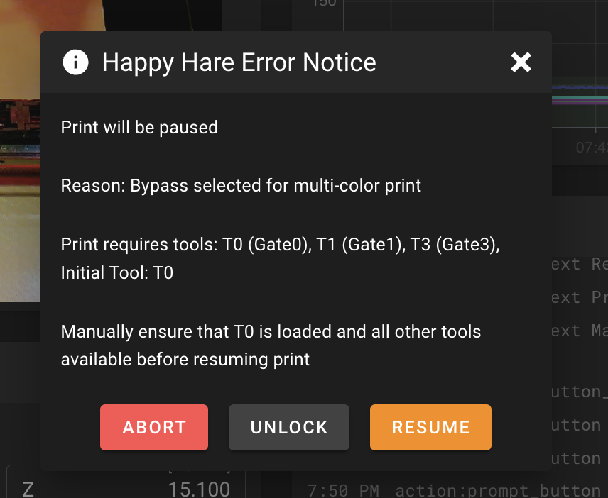 MMU error dialog during print start